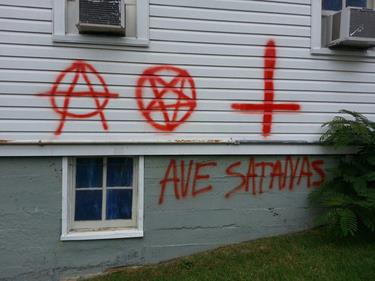 The Schoolfield Church of the Brethren in Danville, Va. posted the following photo on their Facebook page in hopes of finding someone who may know who vandalized the church.