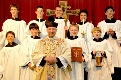 Fr. Dwight Longnecker and altar servers