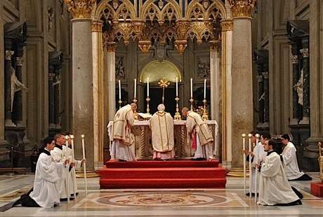 Here to stay: the Tridentine Mass (celebrated, above, at the Archbasilica of St John Lateran in 2010) is part of the life of the Church