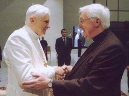 Pope Benedict XVI and his former student Fr Vincent Twomey, emeritus professor of moral theology at Maynooth seminary