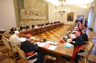 Pope Benedict XVI meets Ireland's bishops in 2010