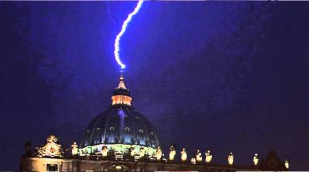 Lightning strikes the Vatican