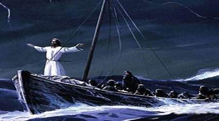 Jesus calming the storm