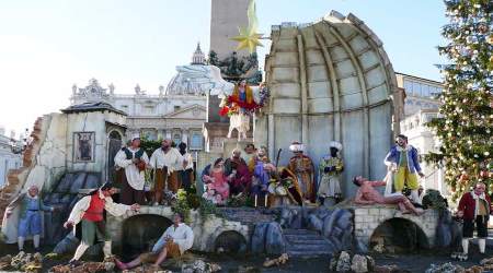 The Holy Family is a very minor part of the overall Vatican Nativity this year