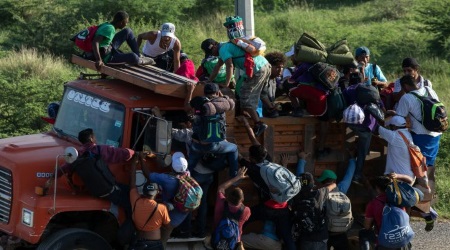 migrant caravan truck