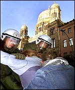 Berlin police clash with anti-Nazi protesters