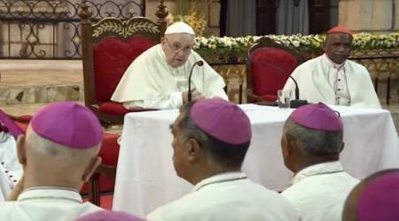 Francis Talks to Jesuits in Mozambique