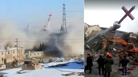 Chinese Communists destroy Christian Church