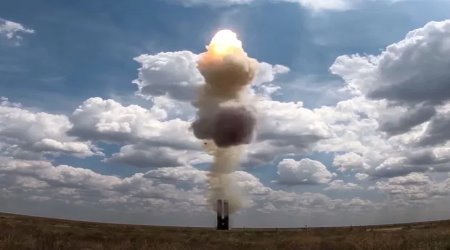 Russia's defence ministry released video of a test launch from the S-500 Prometheus defence system