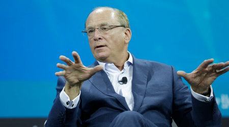 Larry Fink on stage at the 2022 New York Times DealBook on November 30, 2022. in New York Cit