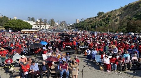 Thousands attend protest at Dodger Stadium on Friday/LifeSiteNews