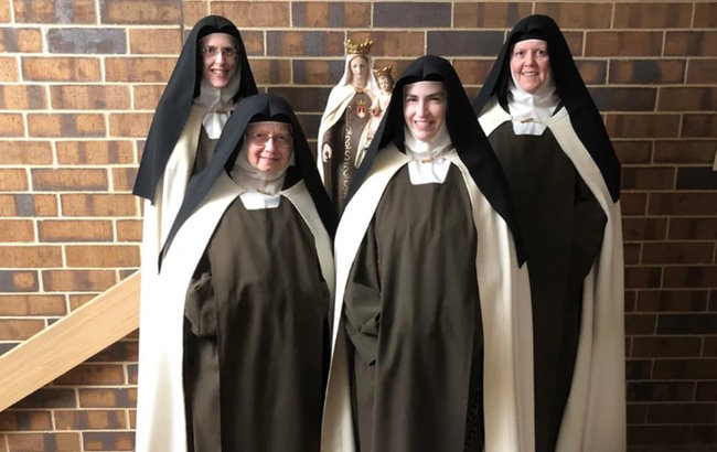 Back left: Sister Joseph Marie. Front left: Mother Anne Teresa. Front right: Mother Teresa Agnes. Back right: Sister Francis Therese.