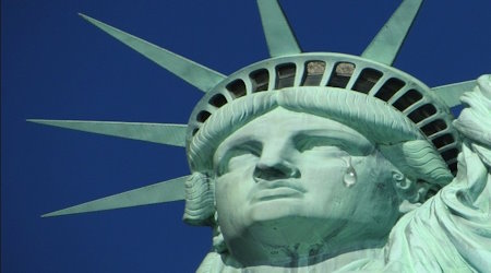 Statue of Liberty crying