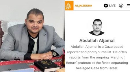 Abdallah Aljamal, an Al Jazeera reporter and photojournalist who was actively holding three Israeli hostages within his residence in central Gaza’s Nuseirat