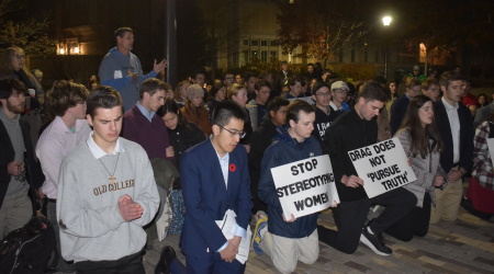 Notre Dame students protest drag