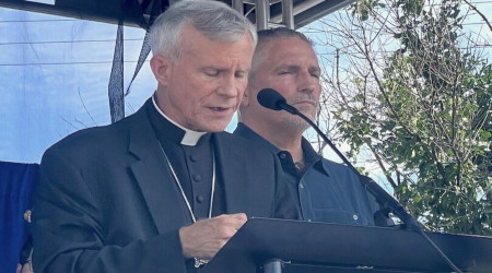 Bishop Strickland and Jim Caviezel