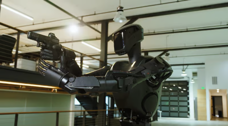Humanoid Warbot Live-Fires Mortars At Vegas Test Range